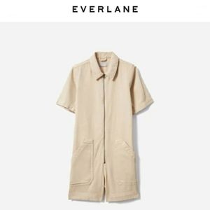 EVERLANE Denim Short Coverall Romper